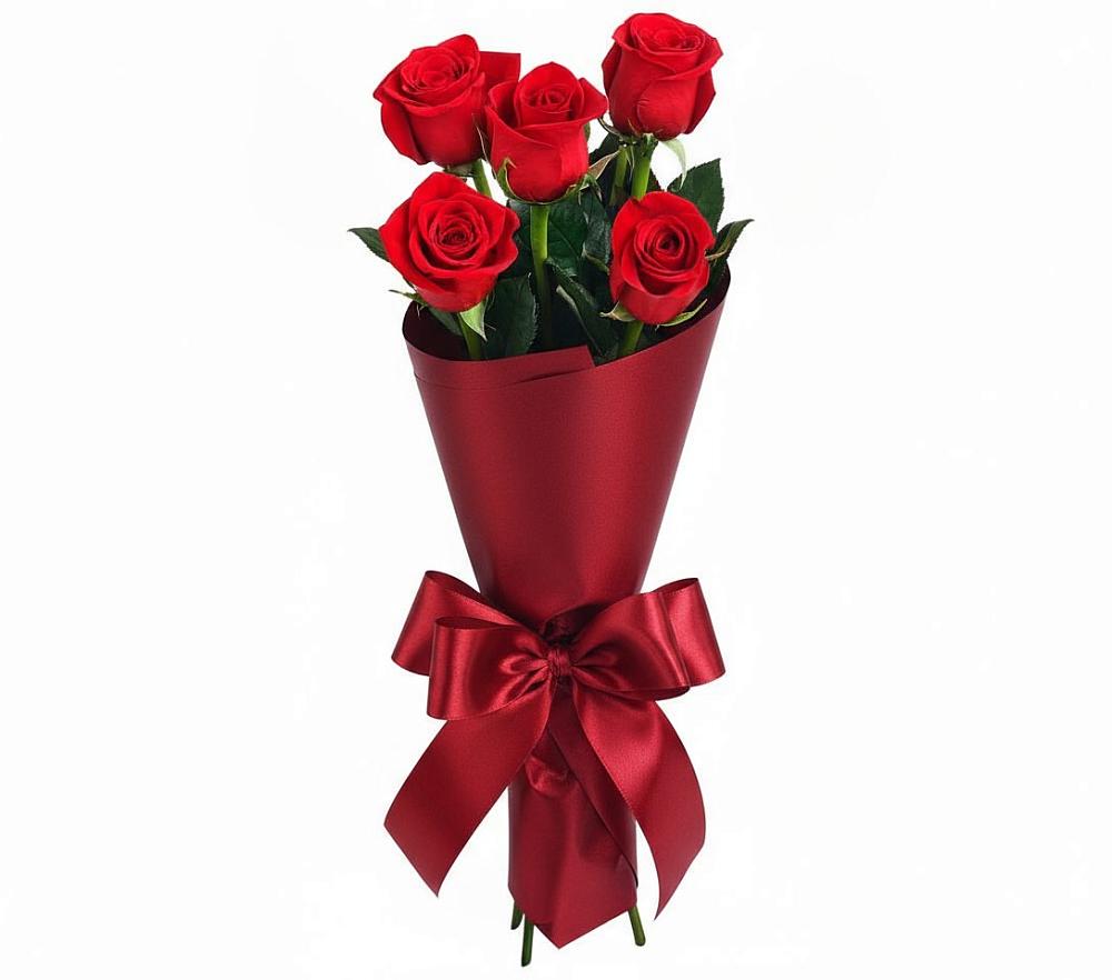 Букет 5 Красных роз Эдлесс Лав в Черусти