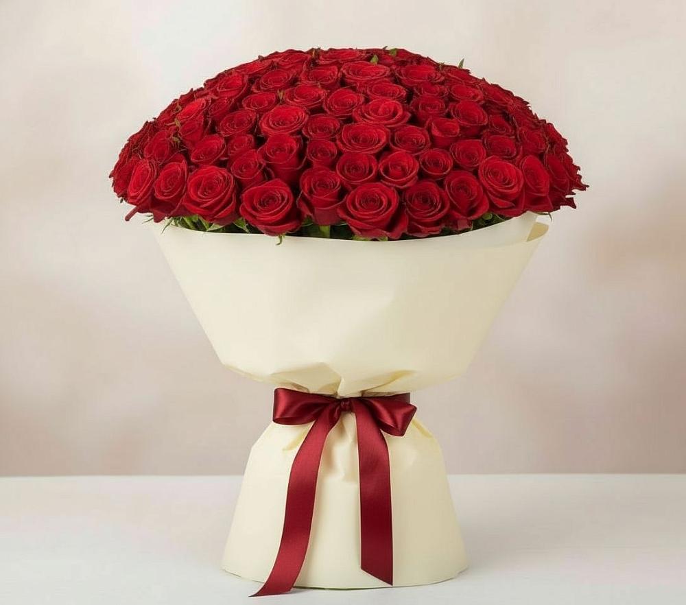 Букет 101 Красная роза Милано в Черусти