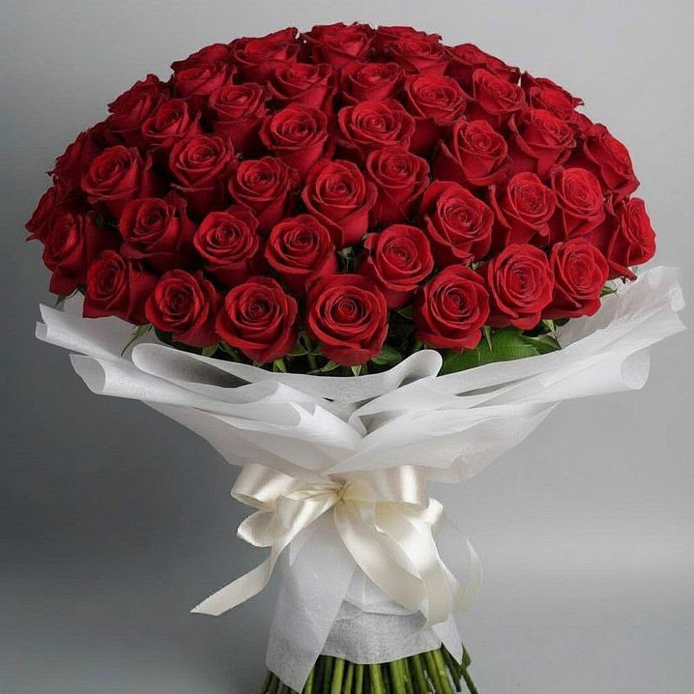 Букет 101 Красная роза Блэк Мэджик в Черусти