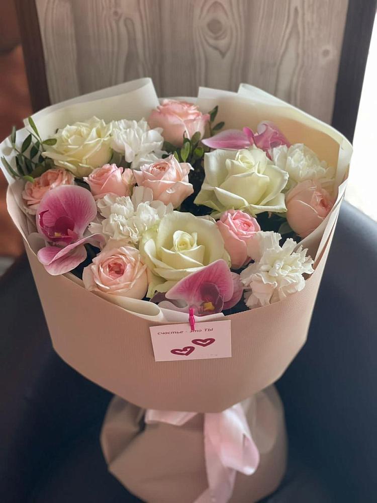 Букет цветов из: Орхидеи, Розы и Гвоздики в Черусти