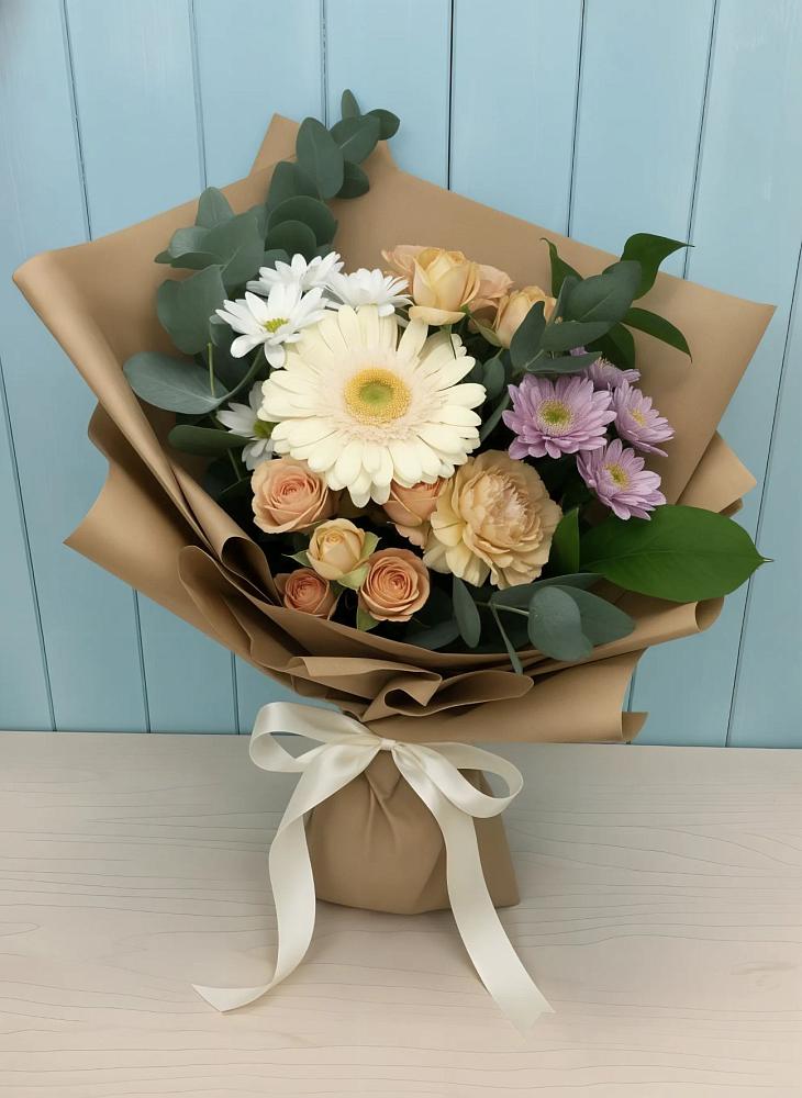 Букет цветов из: Герберы и Хризантемы в Черусти