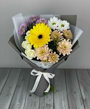 Букет цветов из:  Розы, Герберы и Хризантемы в Черусти