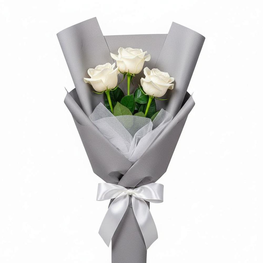 Букет 3 белые розы в Черусти