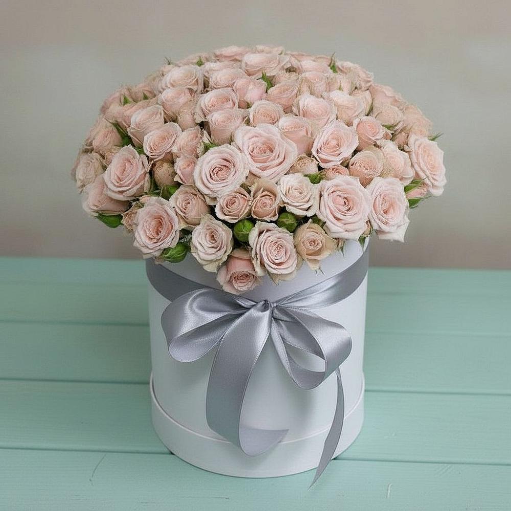 Цветочная композиция из Розы в шляпной коробке в Черусти